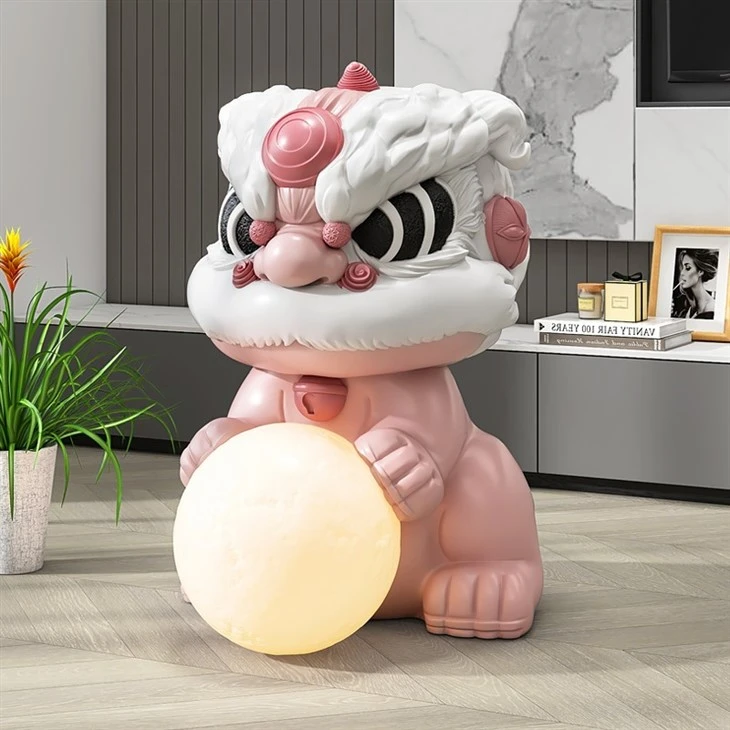 Dancing Lion LED Light Statue